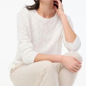 J. Crew Factory Women's Beach Sweater Sz
XL White Classic Preppy Crew Neck
